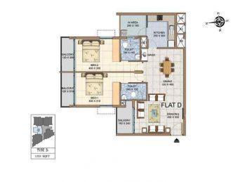 Kalyan Sanctuare 2 Bedroom plan