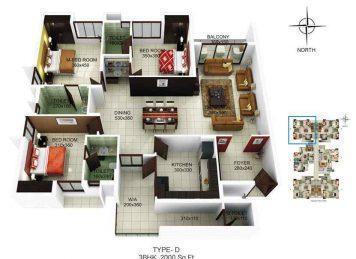 Kalyan Habitat 3BHK floor plan