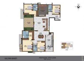 Kalyan Avanti 2 Bedroom floor plan Layout