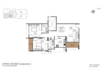 Kalyan sapphire 2Bedrooom floor plan