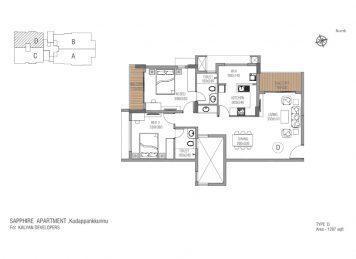 Kalyan sapphire 2 Bedroom floor plan