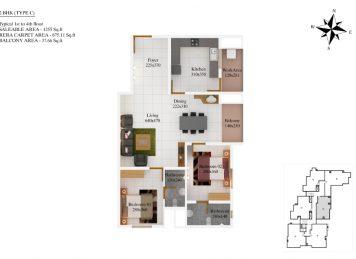 Kalyan Credenz 2BHK floor plan layout